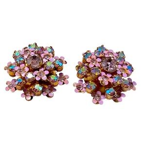 Albert Weiss vintage clip on earrings Austria Crystal